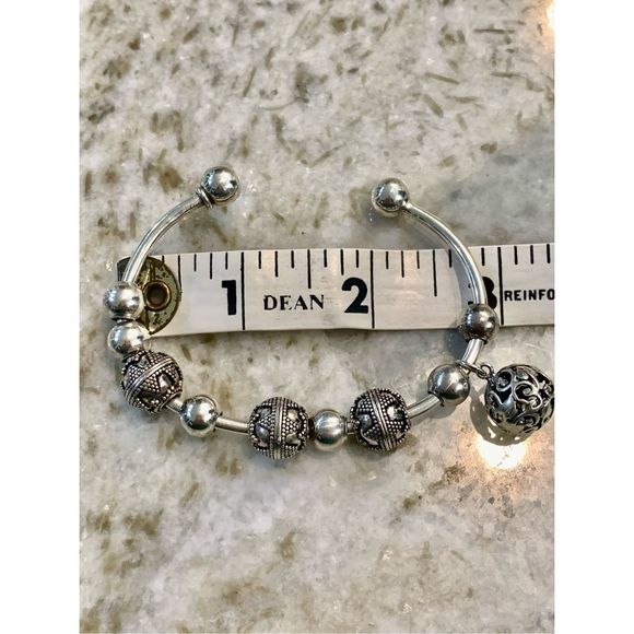 Sterling Silver Cuff Bracelet Bali Beads #valentine #classic #bali beads - Picture 5 of 6